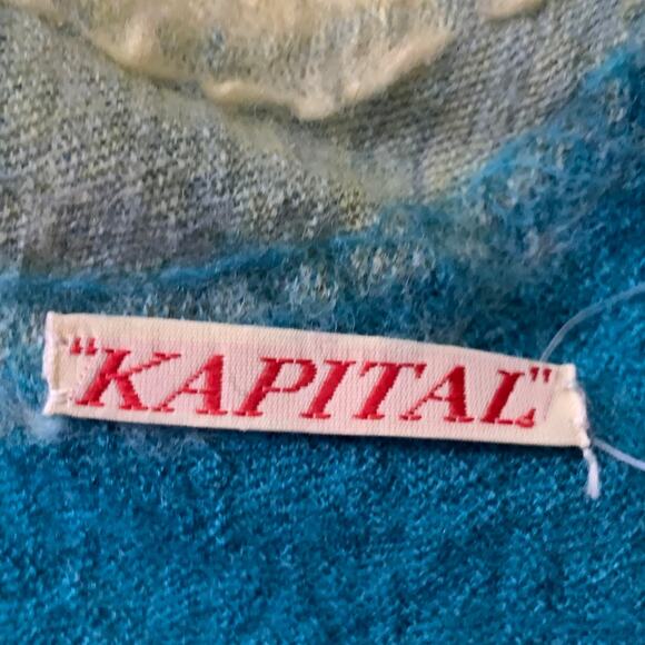 KAPITAL Multi Color Flames Cars Wool Scarf - Picture 4 of 6